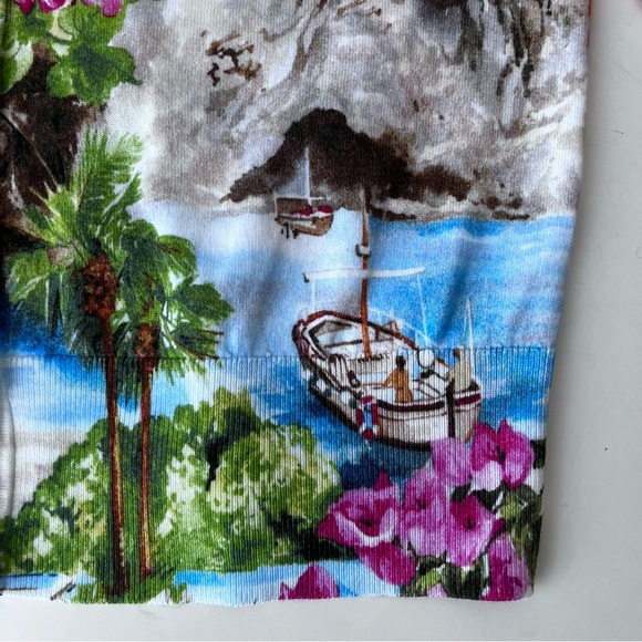 Talbots Coastal Print Charming Cardigan Lightweight Size L - Picture 6 of 13